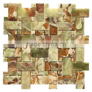 Factory Price MULTI GREEN ONYX MOSAIC TILES COLLECTIONS thumbnail-1