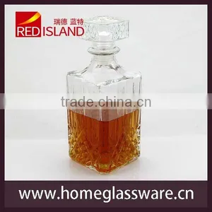 Wholesale 750ml Handmade Clear Whiskey Wine Glass Bottle thumbnail-1