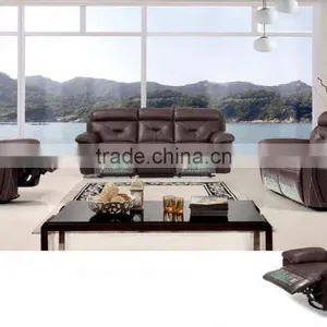 Bisini L Shape Genuine Leather Sofa, L Shape Sofa With Recliner, Modern Recliner Home Sofa Furniture thumbnail-5