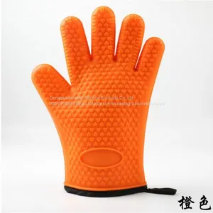 Cotton Heat-resistance Grill Mitt Silicone Glove BBQ Tool thumbnail-2