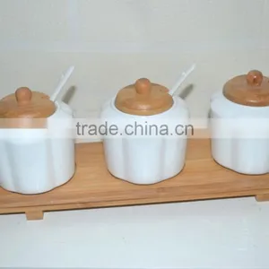 High Quality Wholesale Ceramic Spice Bottles/spice Racks Jars Wholesale/3pcs Set Ceramic Storage Jar Whole Sale thumbnail-1