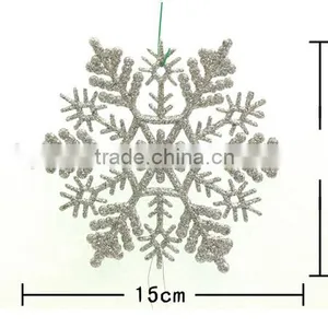 15051809 Hanging Cheap Christmas Plastic Glitter Snowflake thumbnail-2