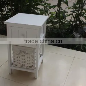 White Wooden Wicker Chest of Drawers ,Wooden Storage Chest thumbnail-3