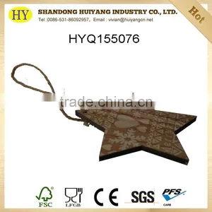 Custom Unfinished Star Shape Wooden Christmas Decoration thumbnail-1