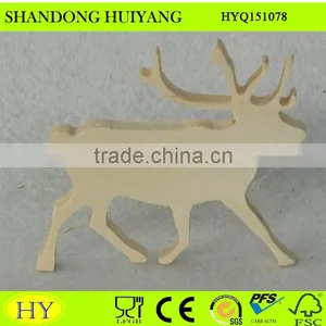 Unfinished Christmas Decoration Laser Cut Reindeer Shape Wood Ornament thumbnail-1