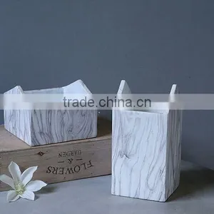 Desk Accessory Marble Effect Pen Holder , Hand Made Concrete Tape Dispenser thumbnail-1