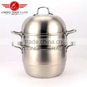 2016 New Design High Quality Stainless Steel Steamer Cooking Pot With Hollow Handles and Metal Lid thumbnail-2