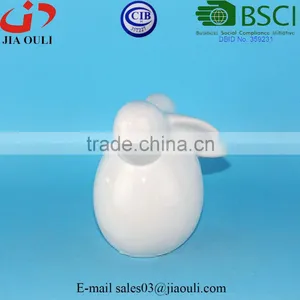 QUANZHOU BSCI Audit Factory Fat Sitting Rabbit Figurines, White Ceramic Bunny thumbnail-2