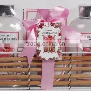 4 PCS BATH SET W/RATTAN BASKET thumbnail-1