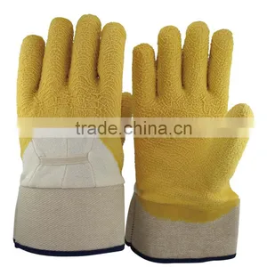 NMSAFETY Yellow Latex Rubber Coated Work Gloves thumbnail-1