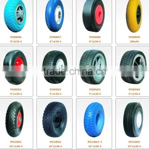 Flat Free Wheel pu Wheel 3.00-4 Solid Wheel thumbnail-5