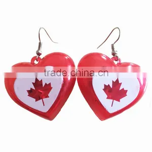 Canada Day Light up Heart Flag Pierced Led Earrings thumbnail-2