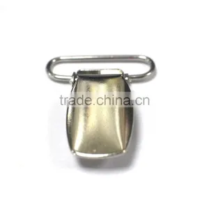 Nickel Plate 1 Inch Fashion High Quality Metal Suspender Clip With Plastic Teeth Inside for Garment thumbnail-1
