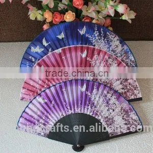 Chinese Traditional Bamboo Real Silk Folding Fan thumbnail-2