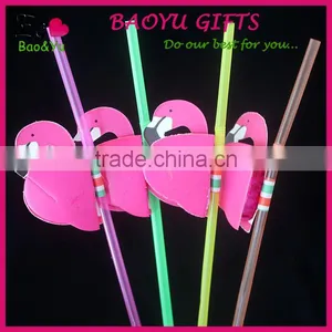 China Supplied Party Decoration Tissue Paper Flamingo Plastic Drinking Straw Flexible thumbnail-1