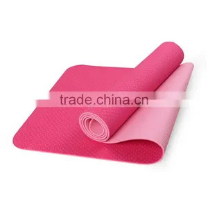 Wholesale ECO Double Color Double Layer Anti-slip TPE Yoga Mat For Fitness thumbnail-6