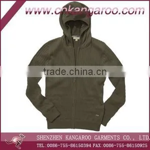 Mens Wool/acrylic Knitted Hoodie Sweater thumbnail-1