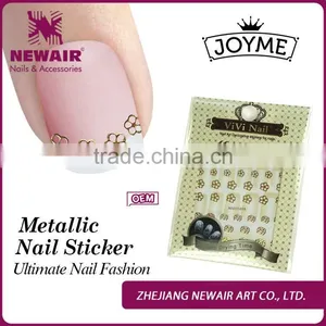 Popular 2016 Hot Sell Fashion Metal Fingernail Decoration 3d Nail Art Sticker thumbnail-1