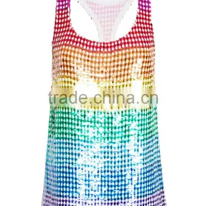 Sequins Fancy Racer Back Tank Tops for Girls thumbnail-1