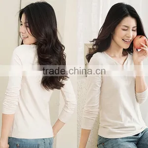 New Style 2015 Fashion Woman Bulk V-neck t Shirt With Wholesale Prices thumbnail-2