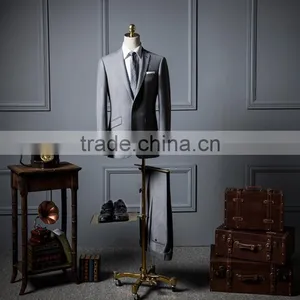2017 New Arrival Light Grey Gents Suits Pant Coat Mens Business & Wedding Suit thumbnail-1
