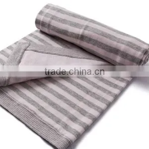 Health Cotton Knitted Baby Blanket, Baby Knitted Stripe Blanket,Baby Hooded Towel Blanket thumbnail-1