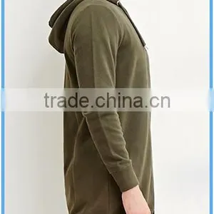 Men's French Terry Zipper Up Longline Hoodie thumbnail-4