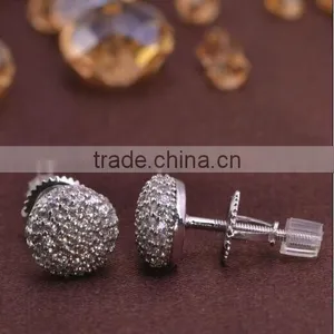 LSE836 Screw Back Earring Men Jewelry Brass Gold Plating thumbnail-1