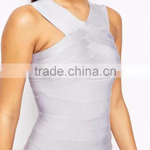 Hot Selling Classic V-neck Bandage Mini Swing Dress Cross Chest Sexy Club Dress For Wholesale thumbnail-2