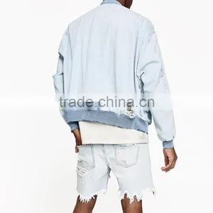 New Arrival Bermuda Shorts Men Broken Hole Distressed Raw Edges Jeans Shorts thumbnail-4