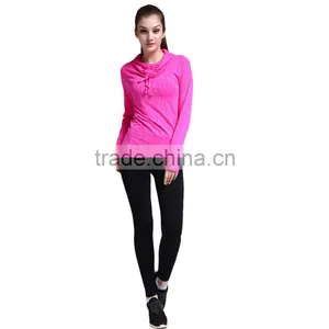 Women Solid Hoodies Fashion Casual Sport Wear Long Sleeve Pullovers Hooded Custom Sports Wear Hoodies thumbnail-1