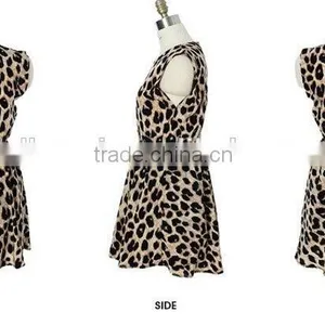 Summer Fashion Women Casual Dress Sexy Leopard Dress thumbnail-5