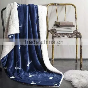 100% Polyester Bed Sheet Set Comfy Crochet Knit Christmas Print Throw Plush Fleece Blanket Korean Blanket for Home Textile thumbnail-3