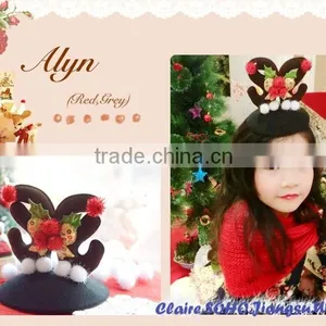 2014 Wholesale Christmas Reindeer Felt Mini Top Hat for Girls thumbnail-2