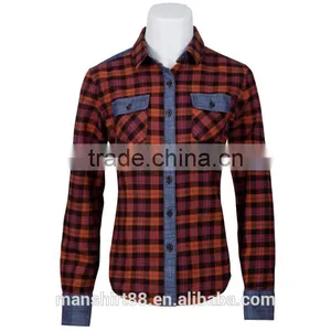 Latest Designer Checked Flannel Causal Slim Fit Shirt for Woman thumbnail-1