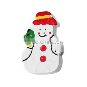 High Quality Christmas Snowman White Wood Beads For Garments & Jewellry thumbnail-1