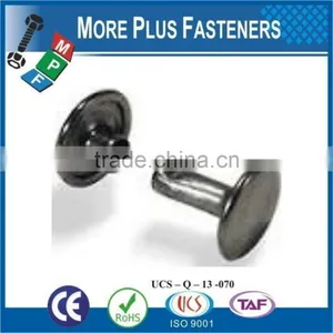 Made In Taiwan Antique Brass Large Gilt Brass Plated Stainless Steel Double Cap Rivet thumbnail-5