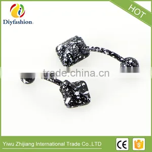 Fluorescence Surgical Trendy Stainless Steel Square Shape Belly Button Ring Sexy Body Piercing Jewelry thumbnail-2