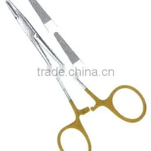 German Stainless Steel Halsey Needle Holder TC With Gold Plated thumbnail-1