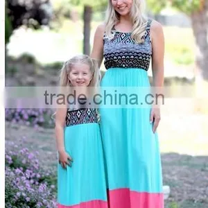 2015 Mom Love me Mother and Child Dress Black and White Lace Mother and Child Maxi Dress thumbnail-1