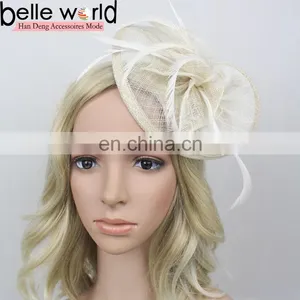 2016 Elegant Party Bridal Hair Barrette Feather Fascinator for Women thumbnail-1