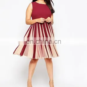 Women Plus Size Clothing Plus Size Dress Flare Mesh Dresses for Fat Ladies thumbnail-2