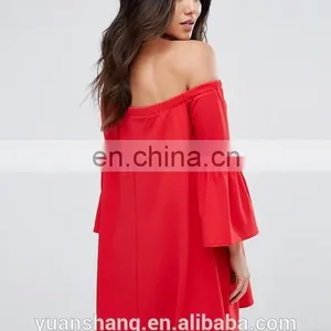 Sexy Korean Style Maternity Off Shoulder Dress With Bell Sleeve thumbnail-2