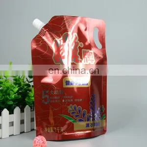Custom Stand up Bag Reusable 1kg Aluminium Foil Laundry Detergent Spout Bag With Handle thumbnail-1