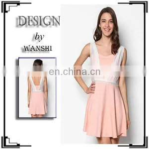 OEM 2016 Women Casual Dress Fashion Sleeveless Layered Lace Dress thumbnail-1