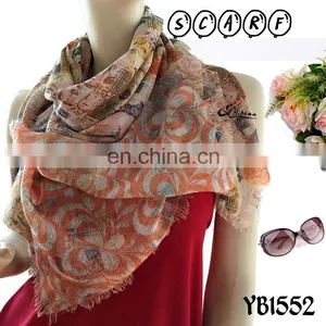 2017 European Fashion Paper Printing Digital Printing Polyester Scarf Factory Hot Sell Malaysia Hijab thumbnail-3