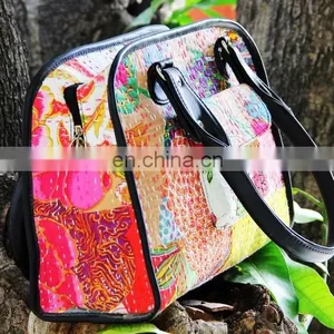 Indian Kantha Luxury Designer 100% Cotton Women Bags thumbnail-5