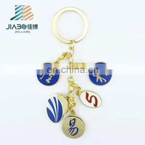 Promotional Custom Made Gold Plating Enamel Metal Keychain thumbnail-1