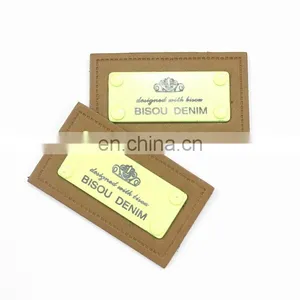 Fake Leather Clothing Rubber Patches Leather Label thumbnail-2