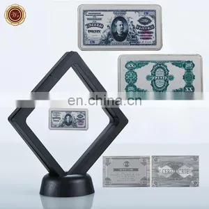 WR 1 oz 999 Silver Bar Year 1981 USD 20 Colored Banknote Challenge Coin Collectible Bullion Silver Bar for Collection thumbnail-1